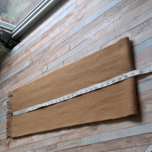 100% lambswool Ballantrae Edinburgh camel scarf tasseled - Picture 12 of 14